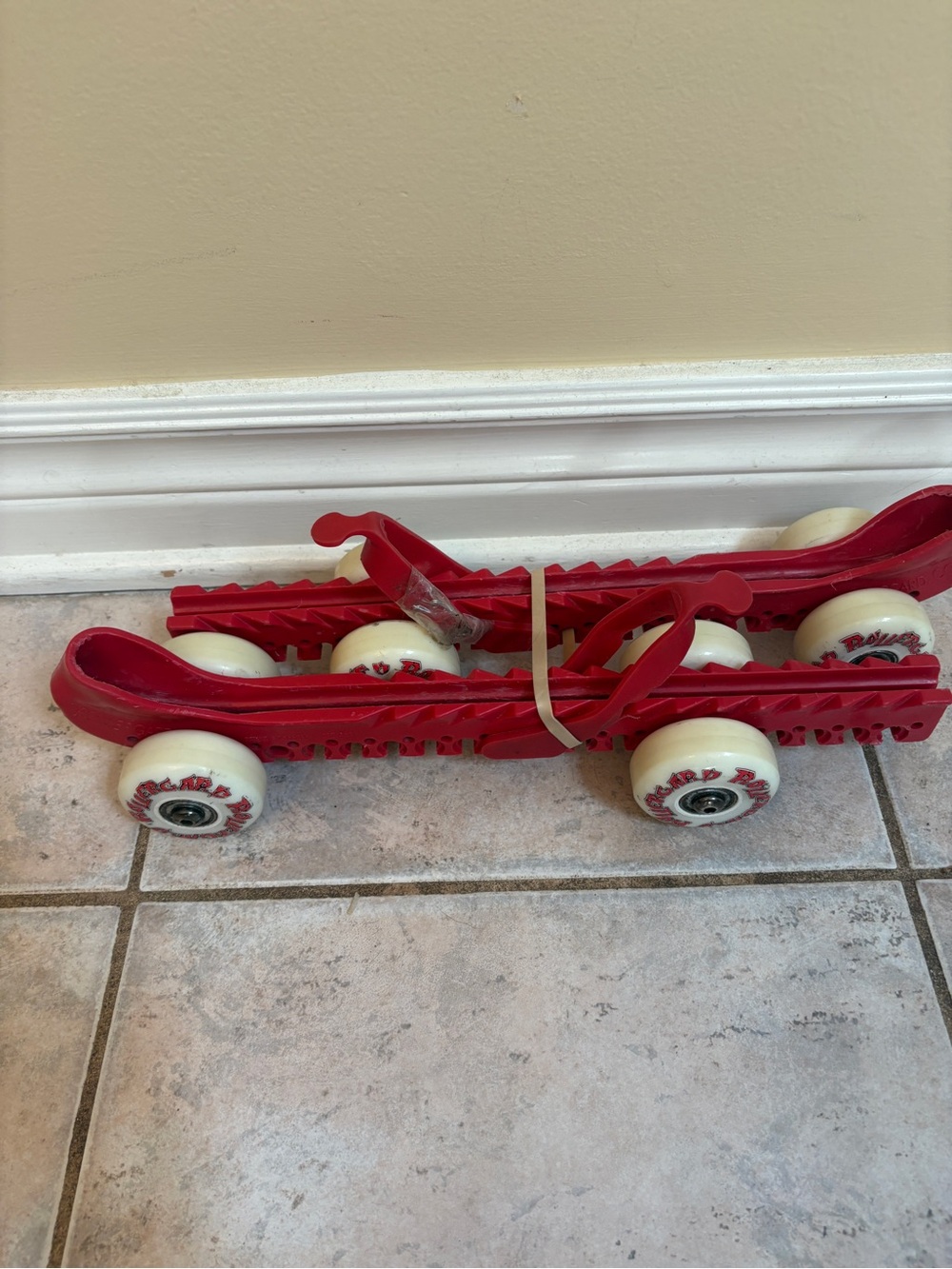 RollerGard Rolling Ice Skate Guards with Wheels - Red